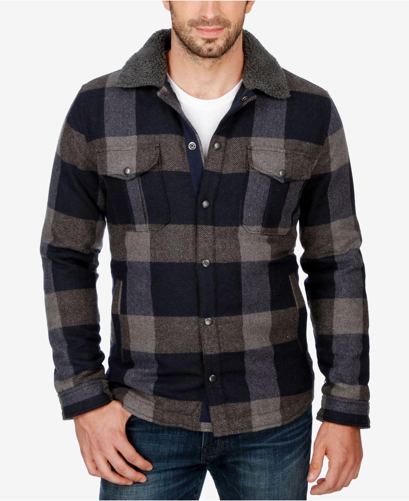 Lucky Brand Wool Men's Buffalo Plaid Jacket in Gray for Men Lyst